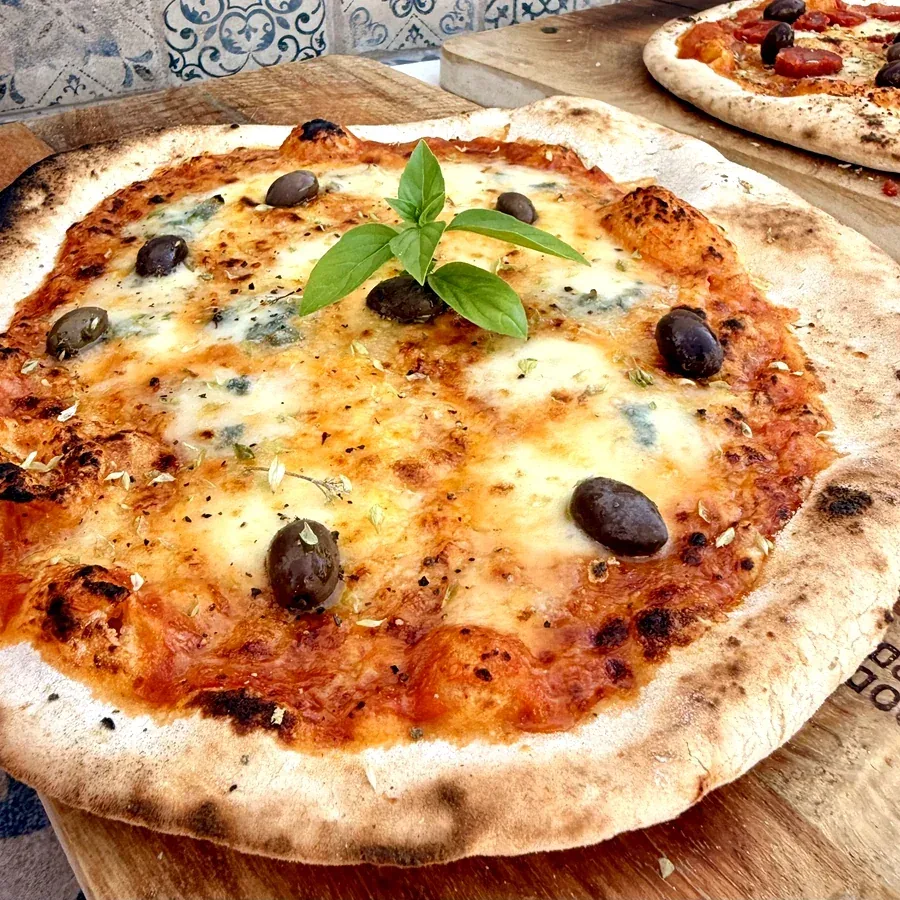 Homemade pizza served at Alentejo Zen BnB