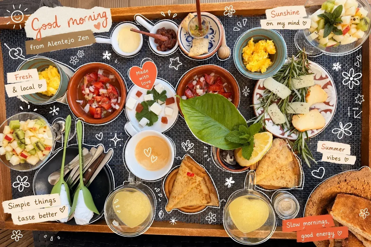 Homemade brunch at Alentejo Zen BnB
